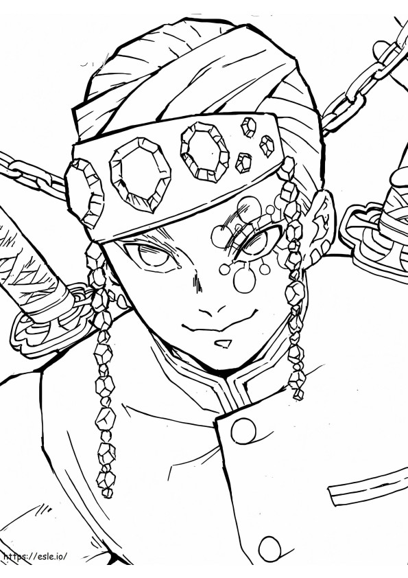 Tengen Uzui From Anime coloring page