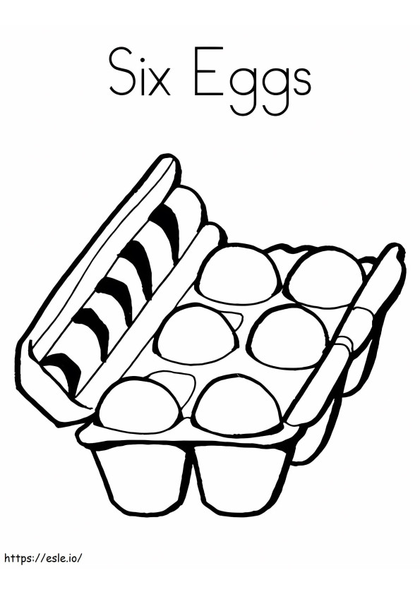 Seis huevos para colorear - Página para imprimir gratis