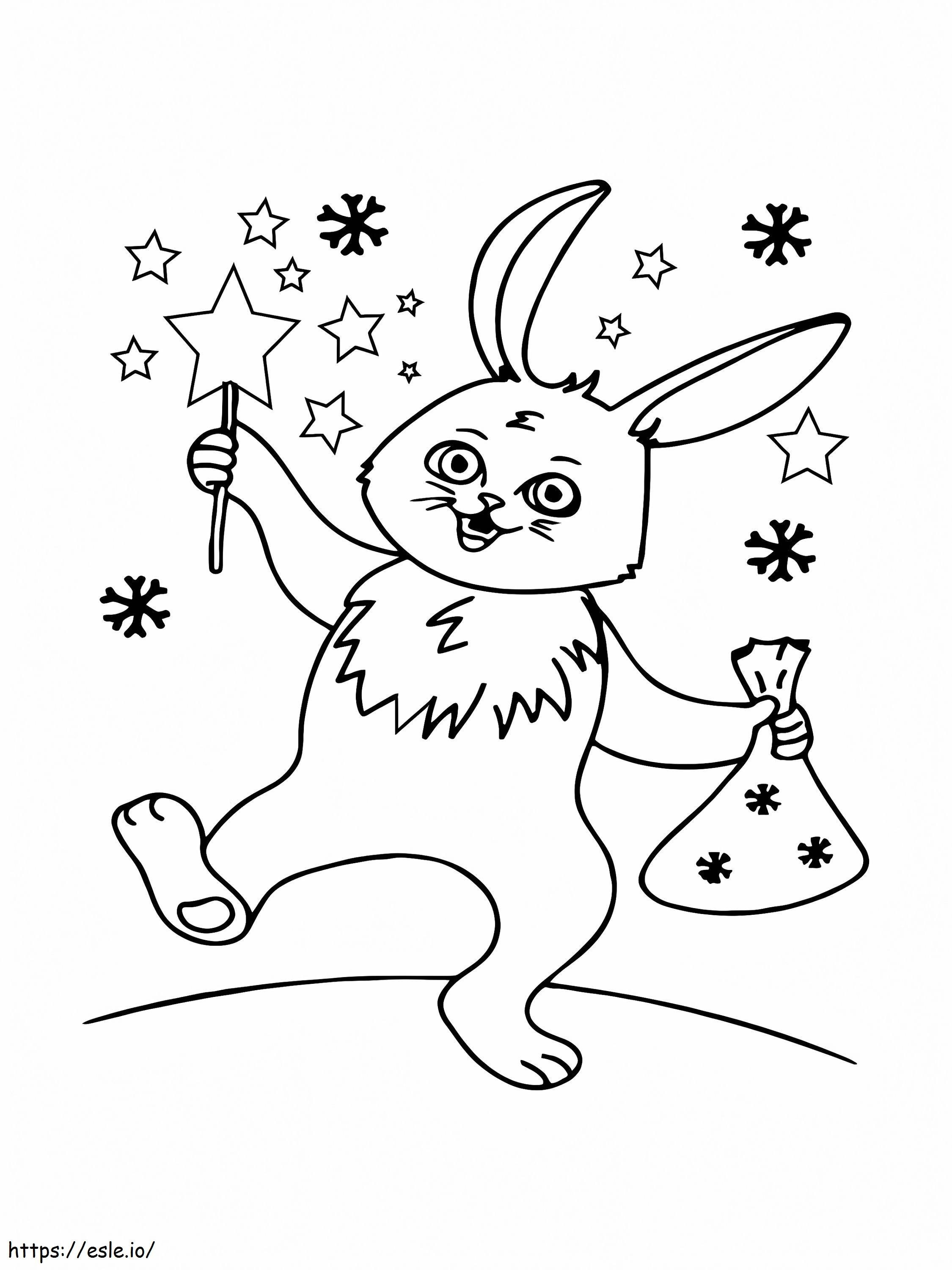 Joyful Christmas Bunny coloring page