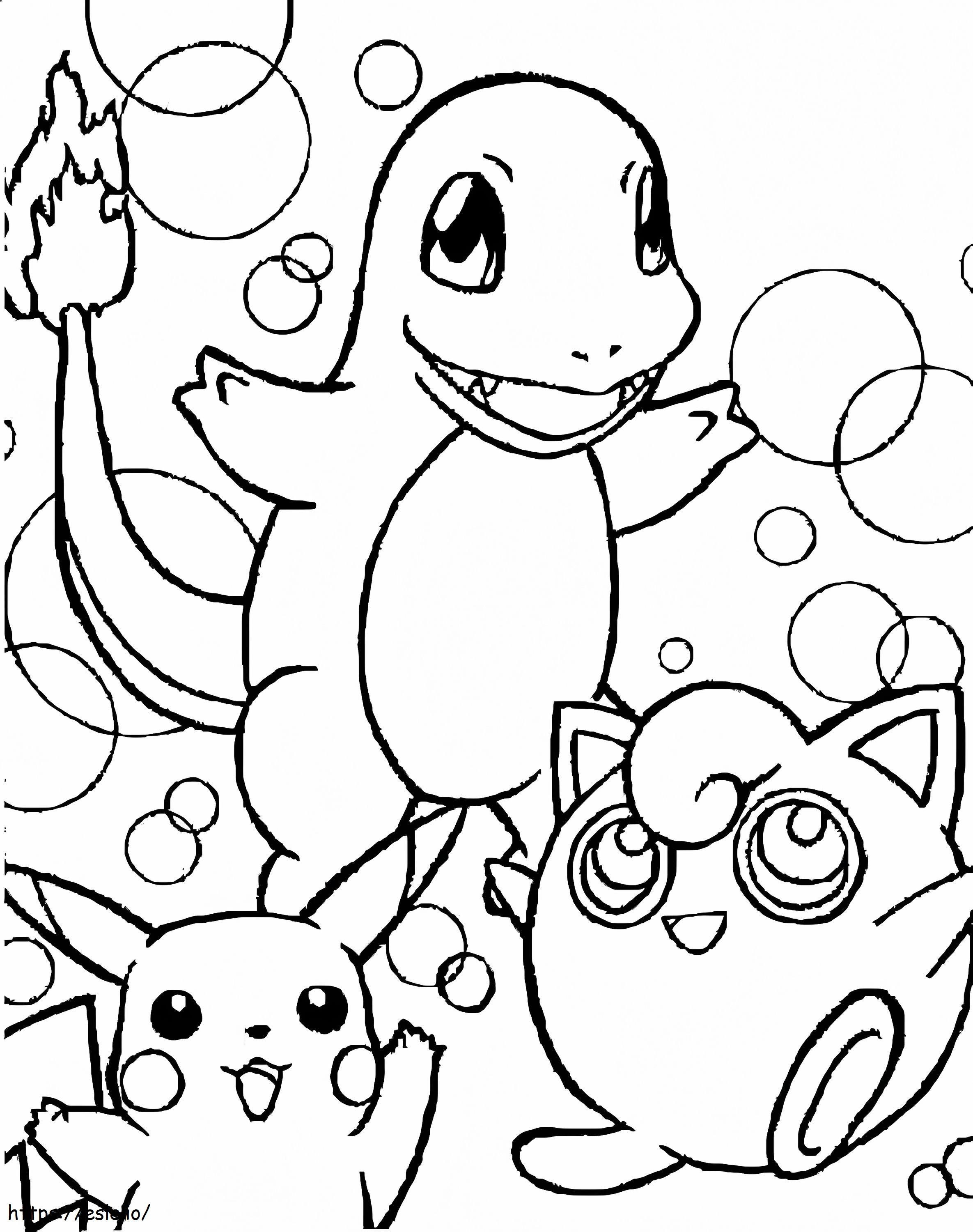 Pikachu And Charmander coloring page
