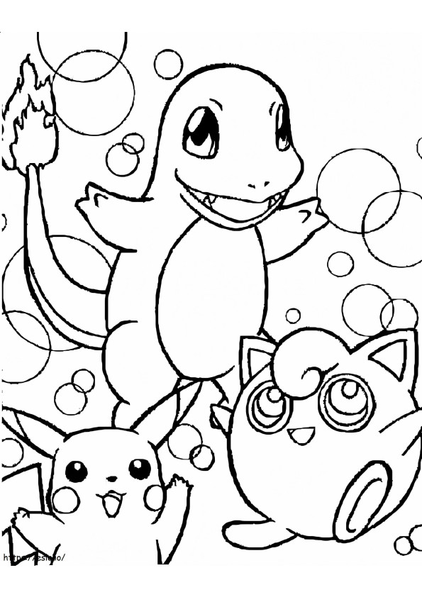 Pikachu And Charmander coloring page