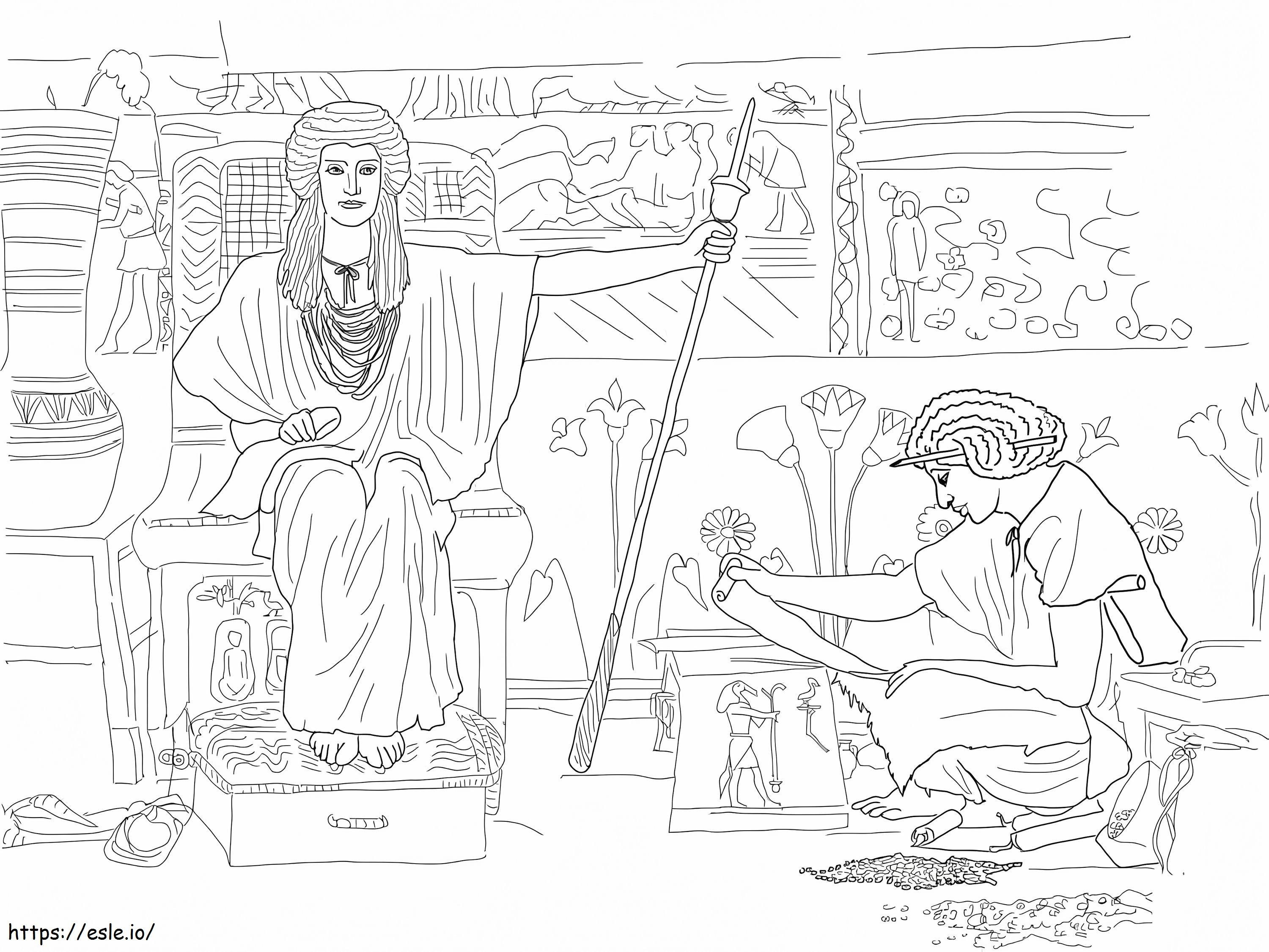Joseph faraoiden viljamakasiinien valvoja värityskuva