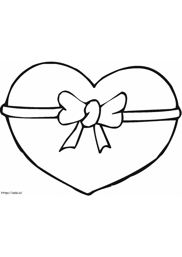 Coloriage Coeur avec noeud papillon à imprimer dessin