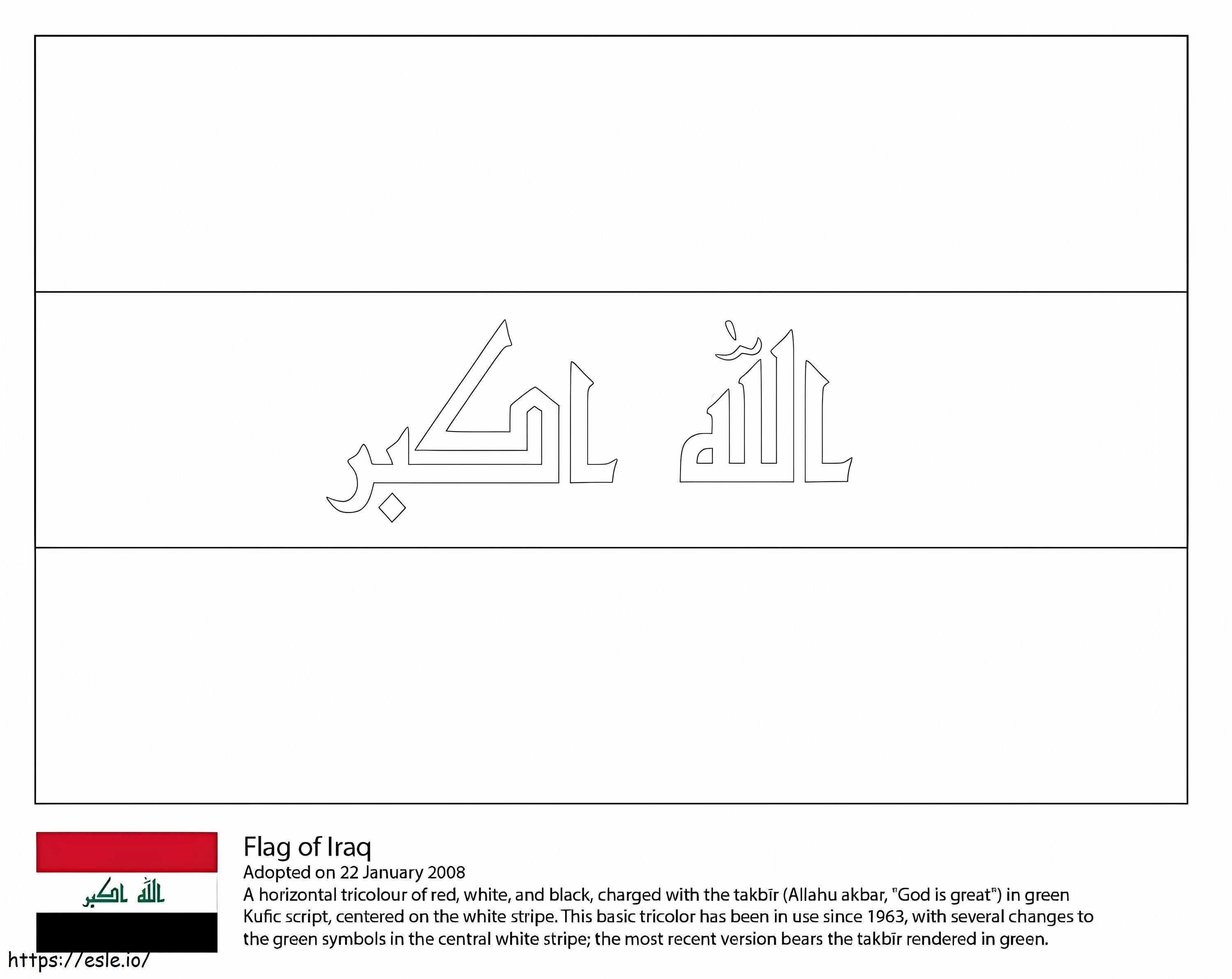 Coloriage Drapeau de l'Irak à imprimer dessin