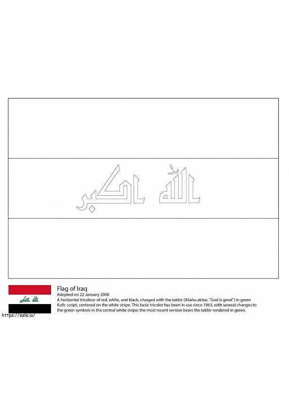 Vlag van Irak kleurplaat