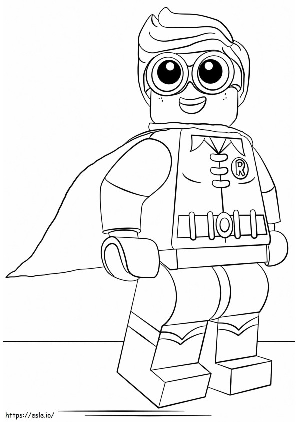 Happy Lego Robin coloring page