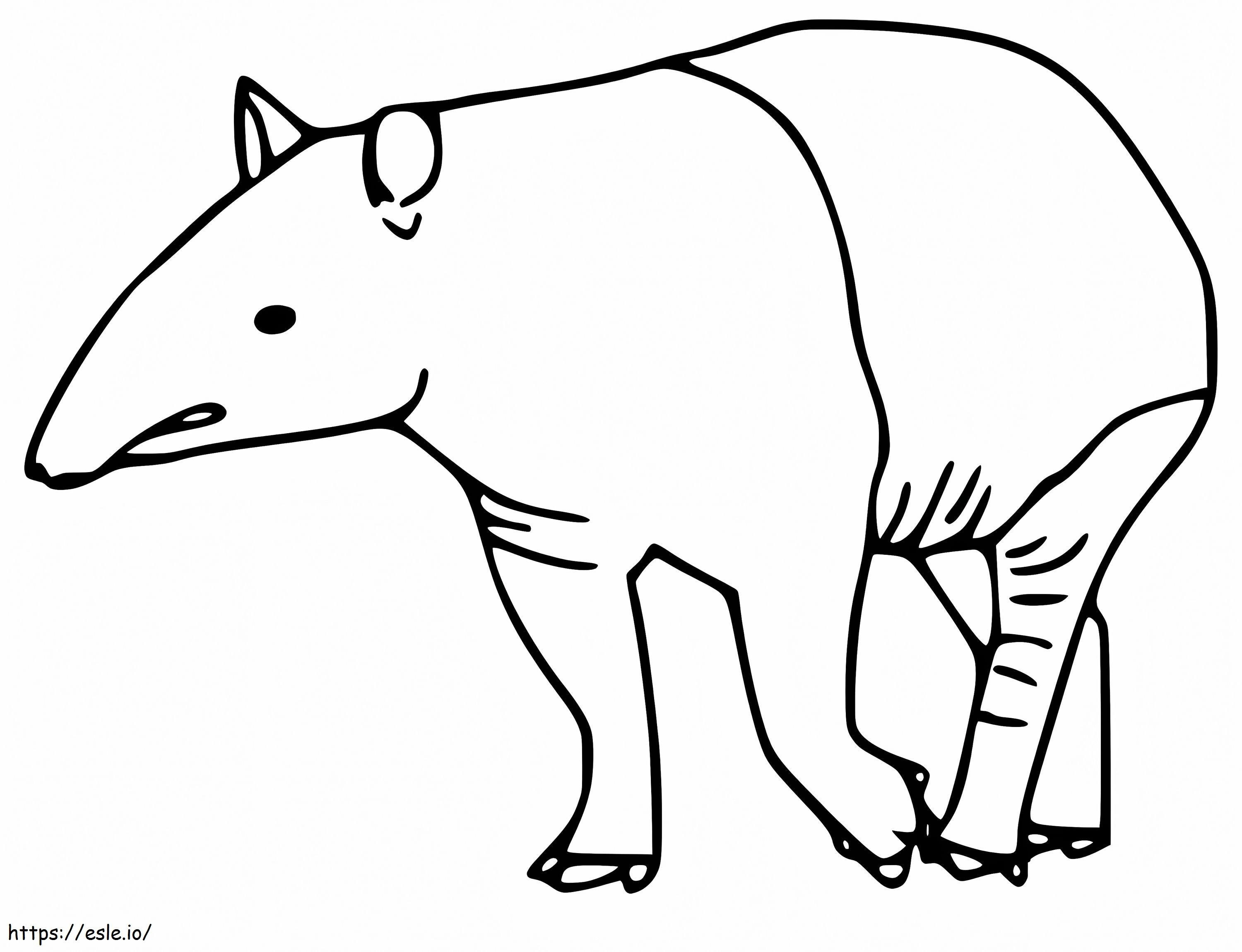 Coloriage Tapir imprimable à imprimer dessin