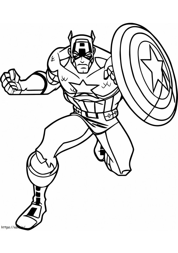 Cartoon Captain America coloring page