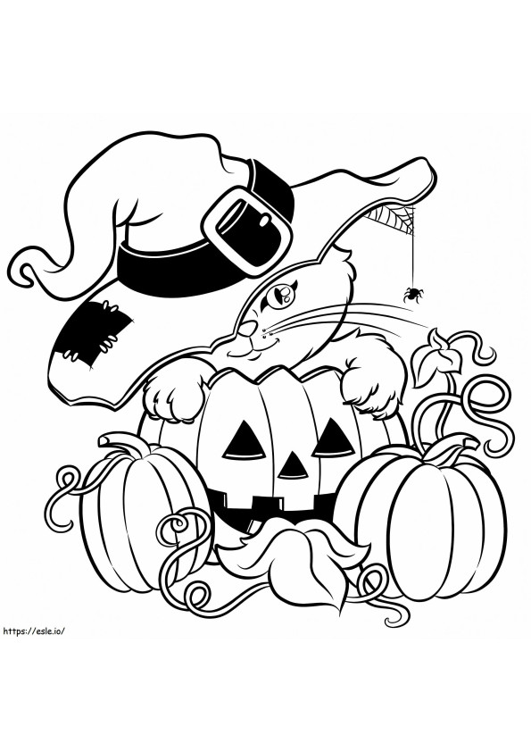 1532663756 Cat Halloween A4 coloring page