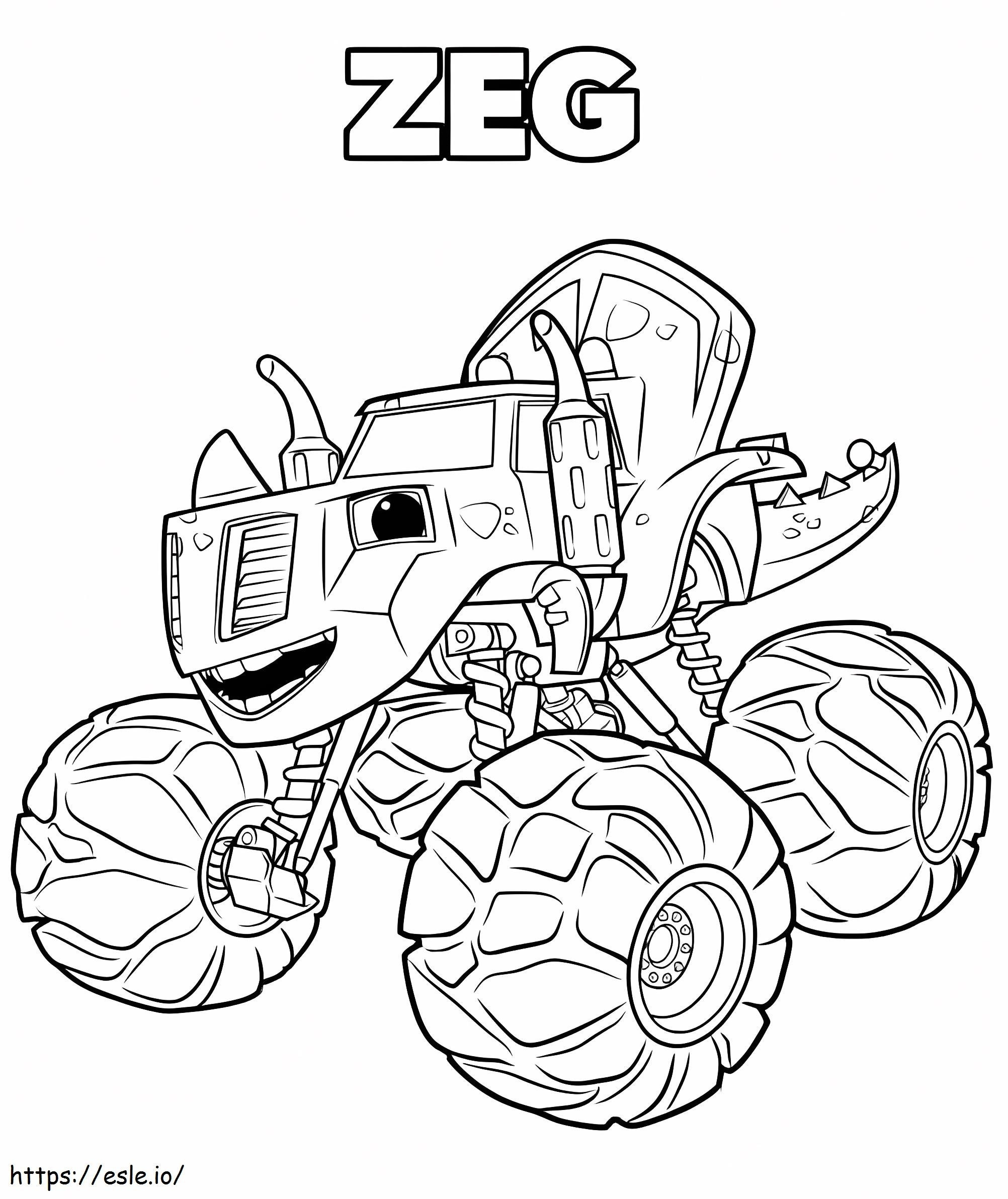 Zeg Monster Machine coloring page