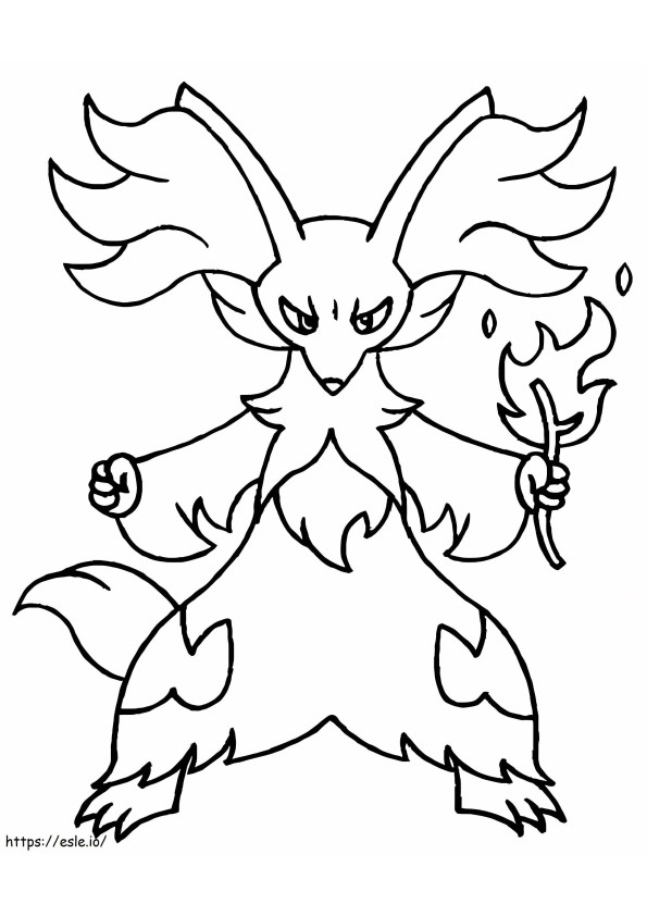 Delphox 1 coloring page