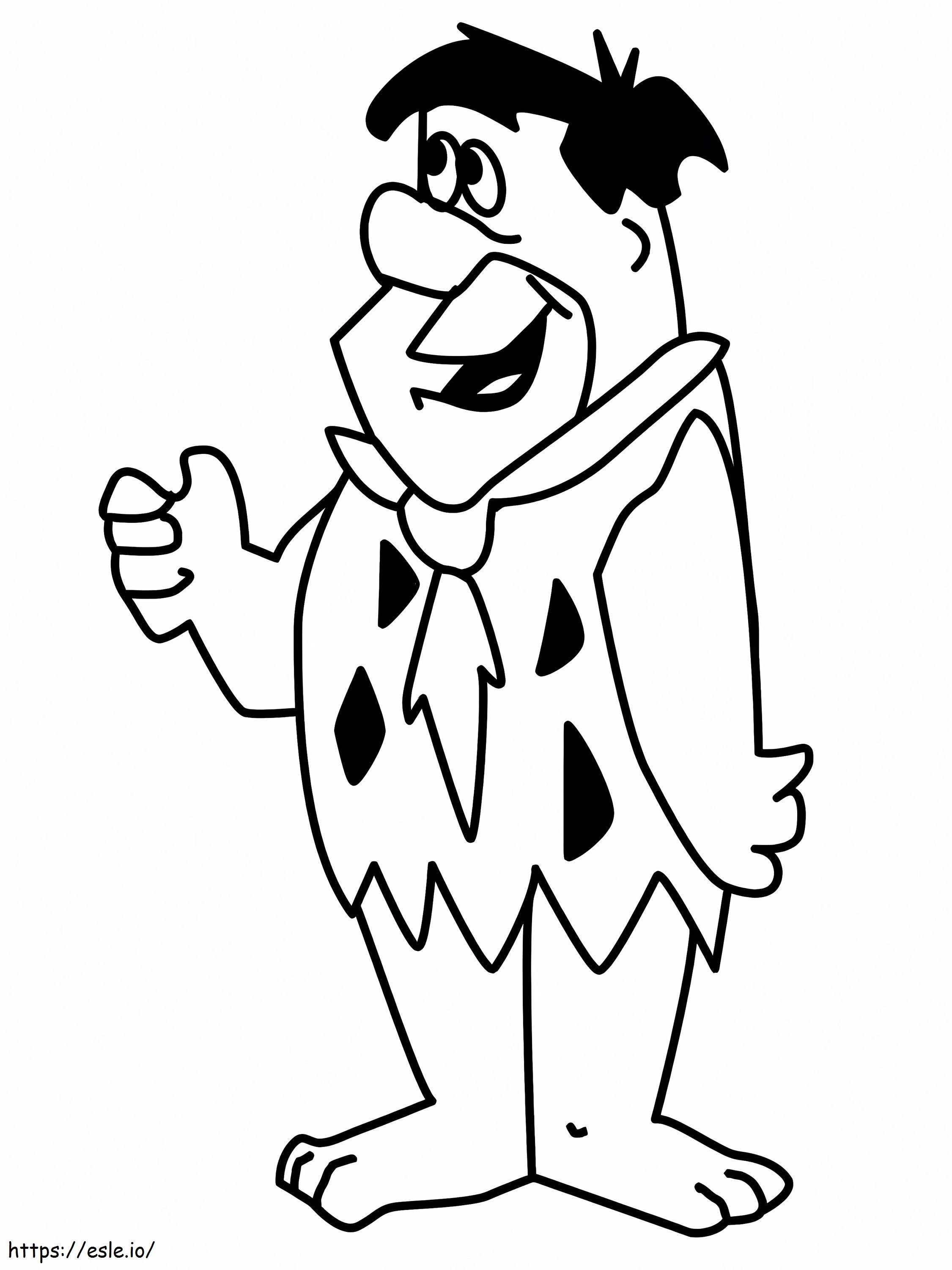 Fred Flintstone sorrindo para colorir