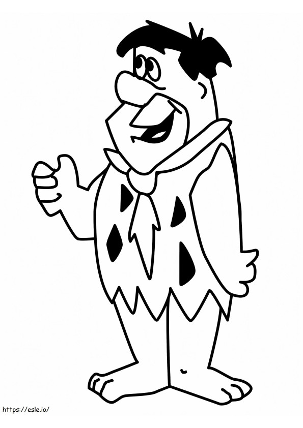 Coloriage Fred Flintstone souriant à imprimer dessin