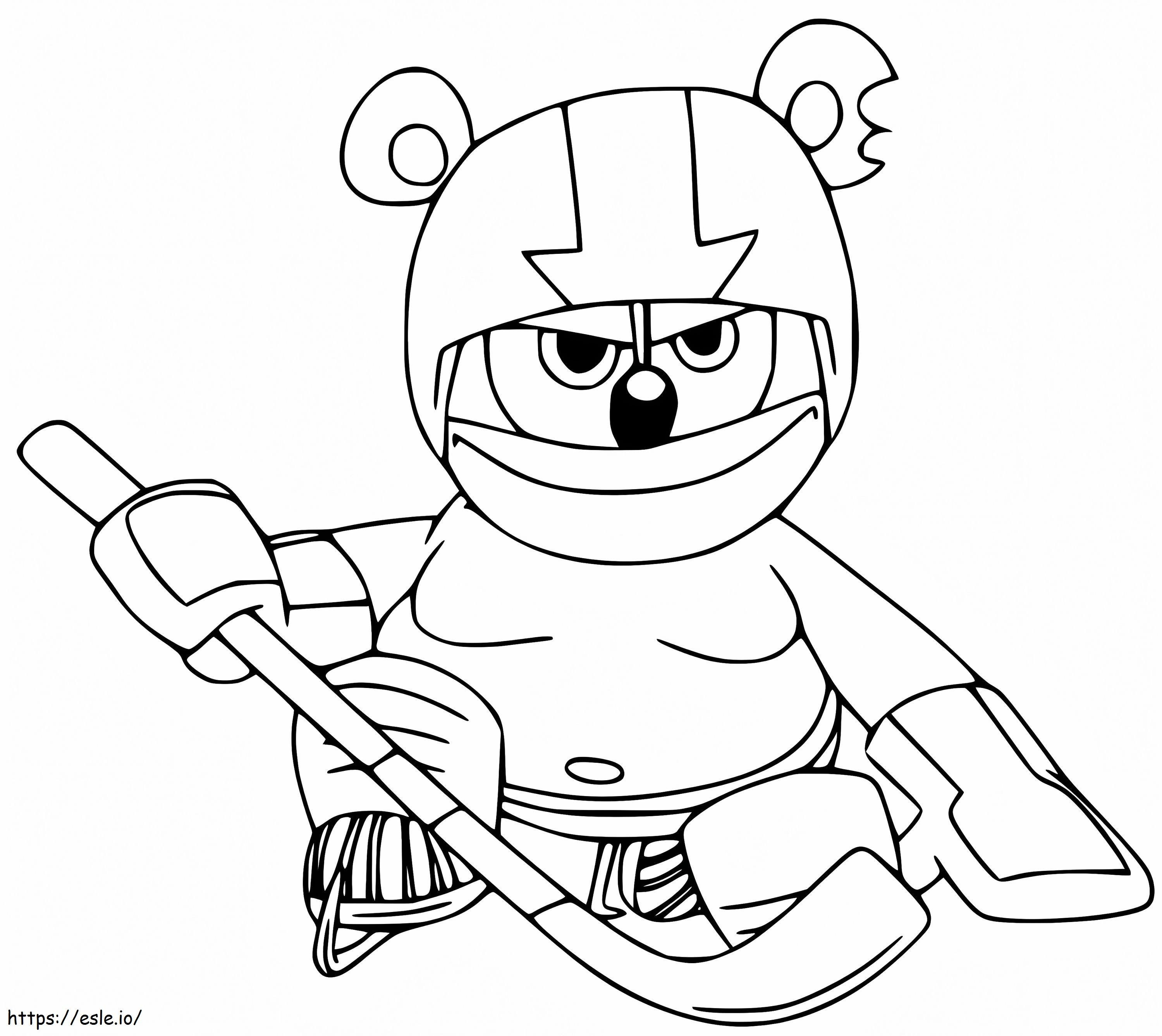 Gummy Bear Playing Hockey coloring page