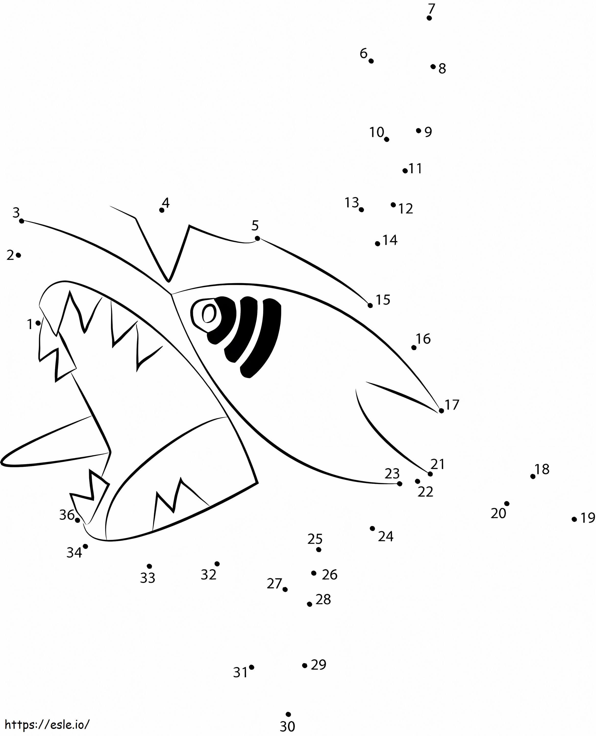 Po cz Kropki Pokemon Sharpedo Kolorowanka Po cz Kropki Pokemon Sharpedo Kolorowanka