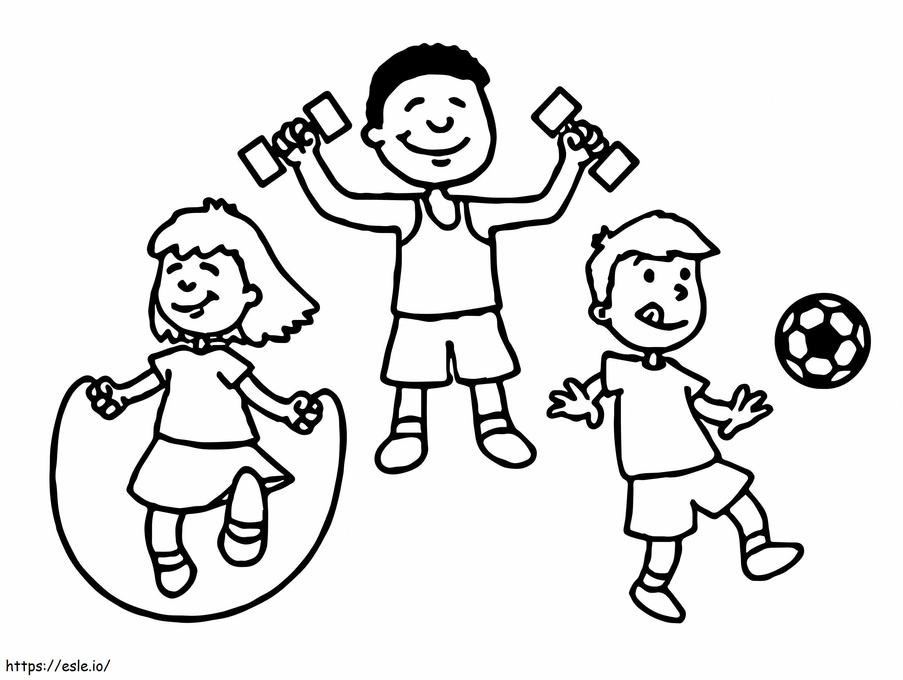 Children With Sports coloring page