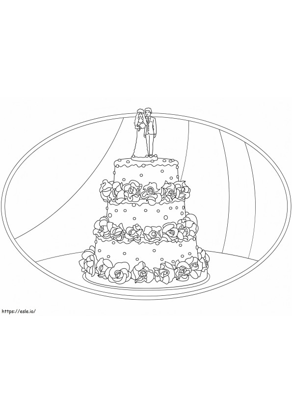 Coloriage Gâteau de mariage 1 à imprimer dessin