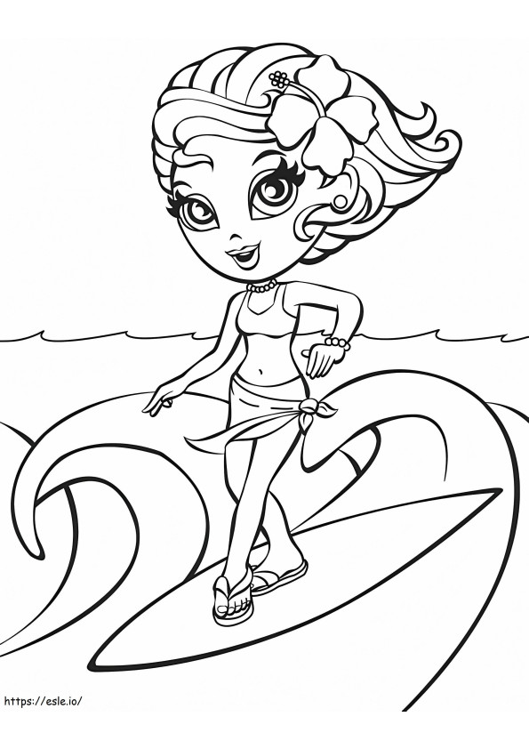 Kız Sörf boyama