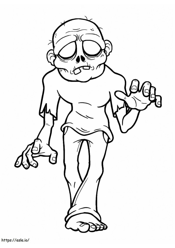Simple Zombie coloring page
