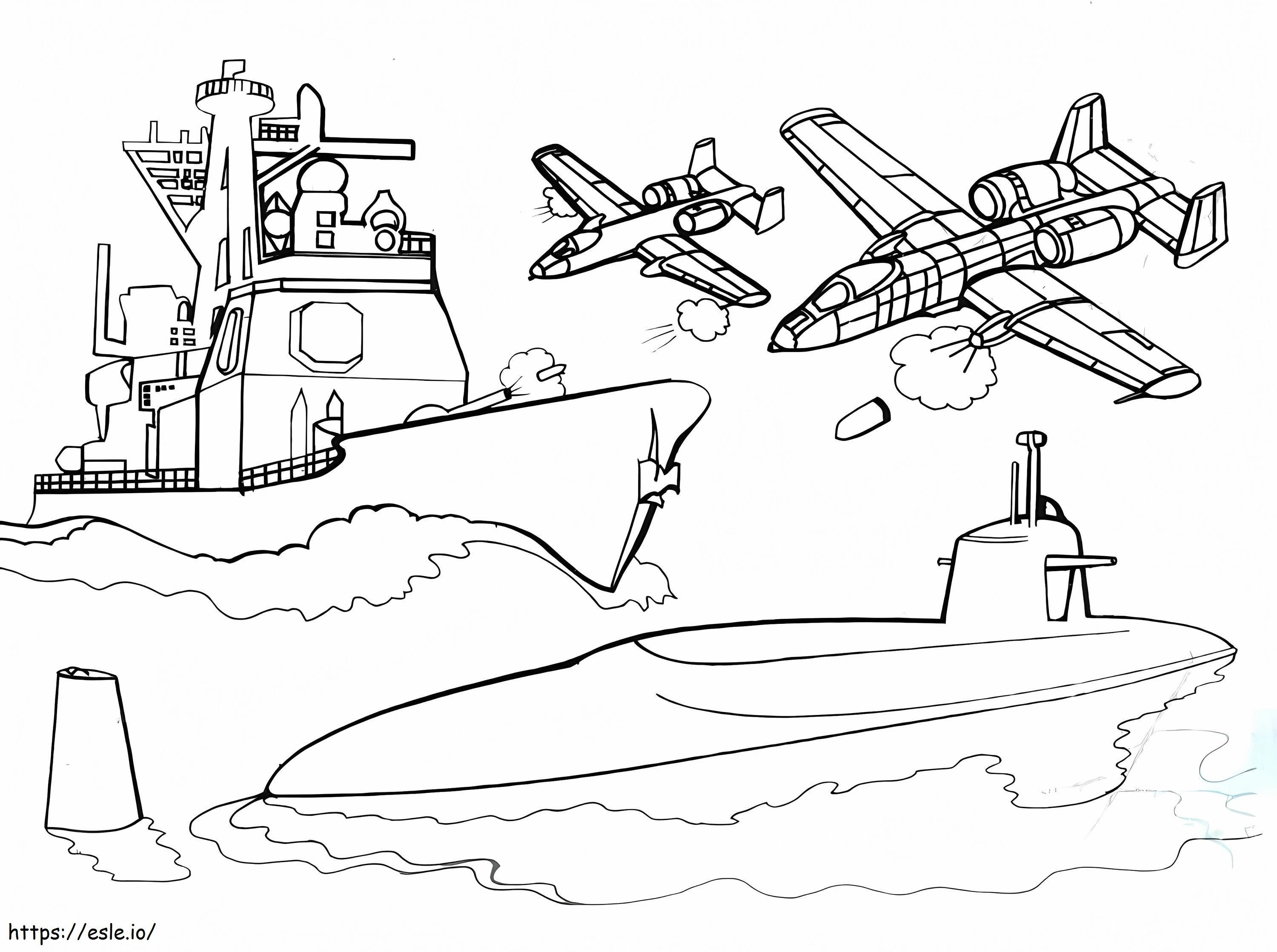 Aircrafts Is Attacking coloring page