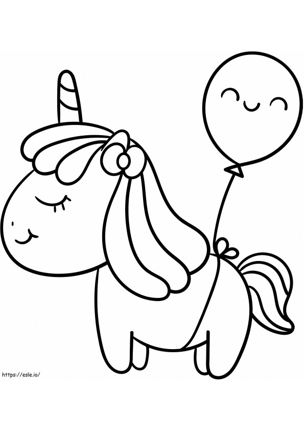 1563326833 Baby Unicorn With A Balloon A4 coloring page