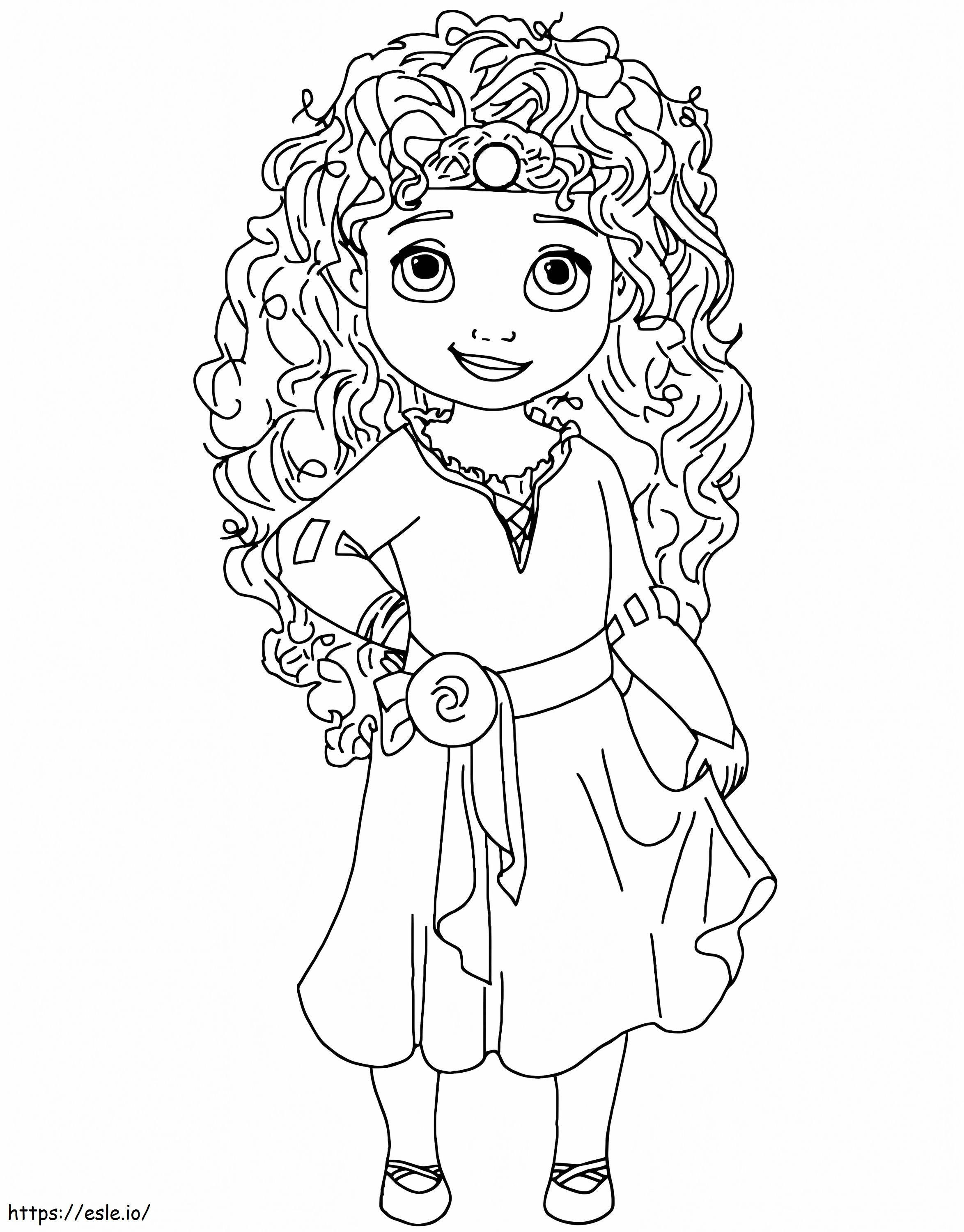 La piccola principessa Merida 1 da colorare