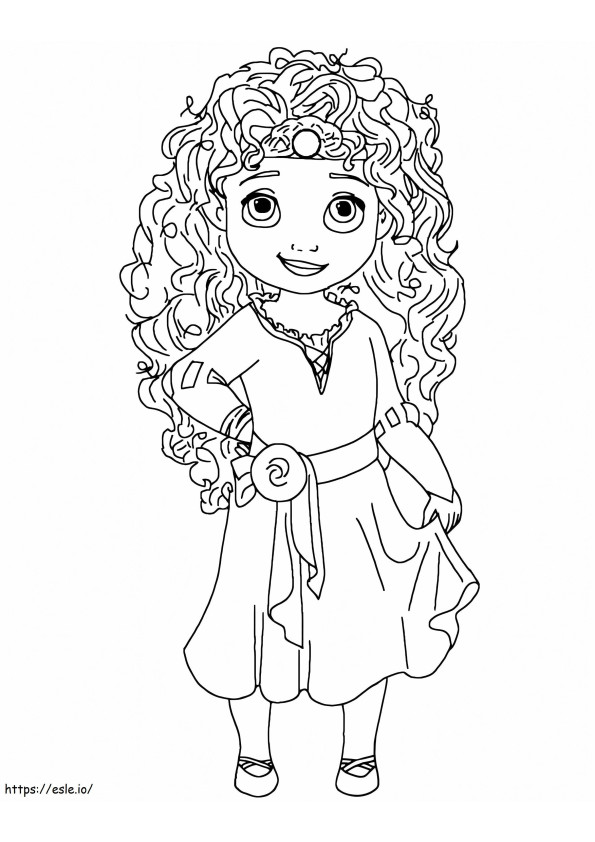 Pikku prinsessa Merida 1 värityskuva