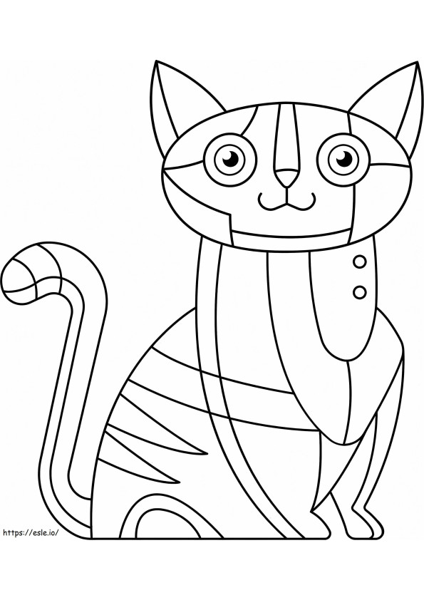 Gato abstrato para colorir