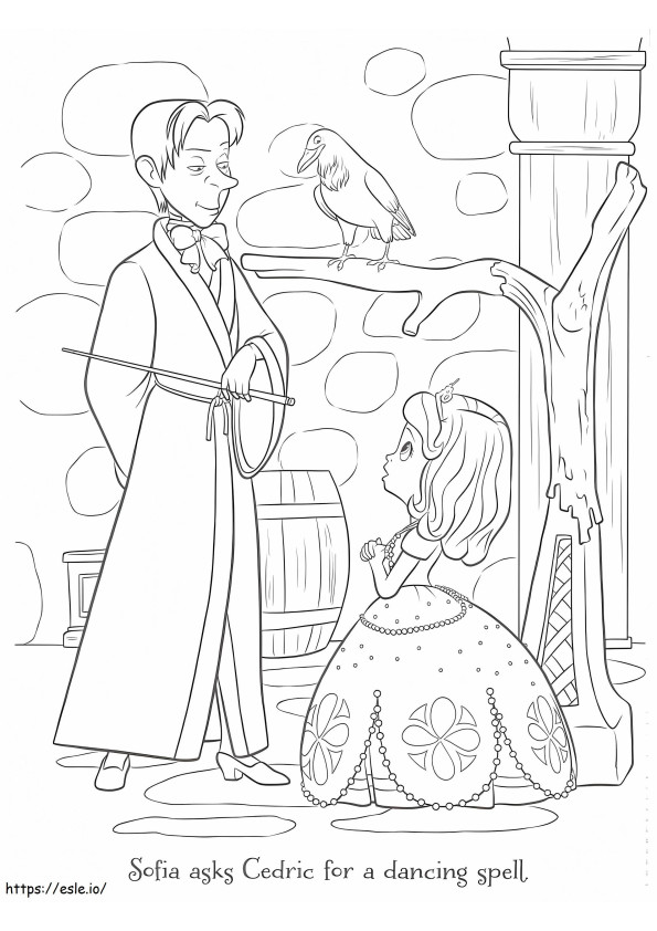 Princesa Sofia e Cédric 1 para colorir