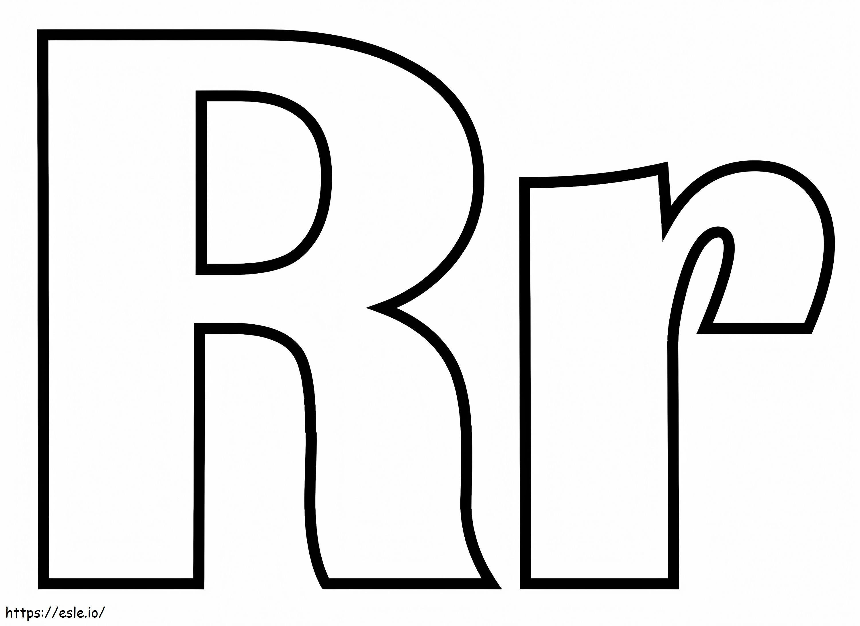 Kirjain R R värityskuva