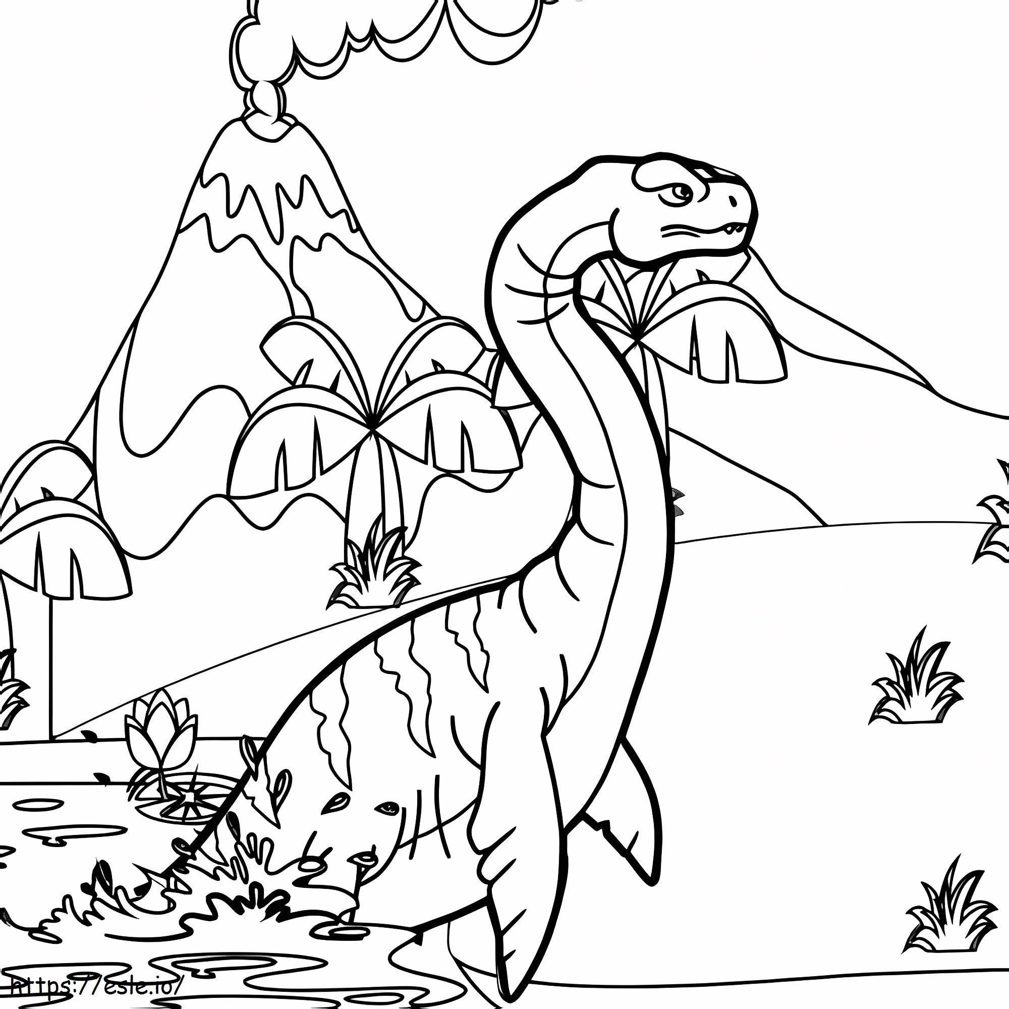 プレシオサウルス 2 ぬりえ - 塗り絵