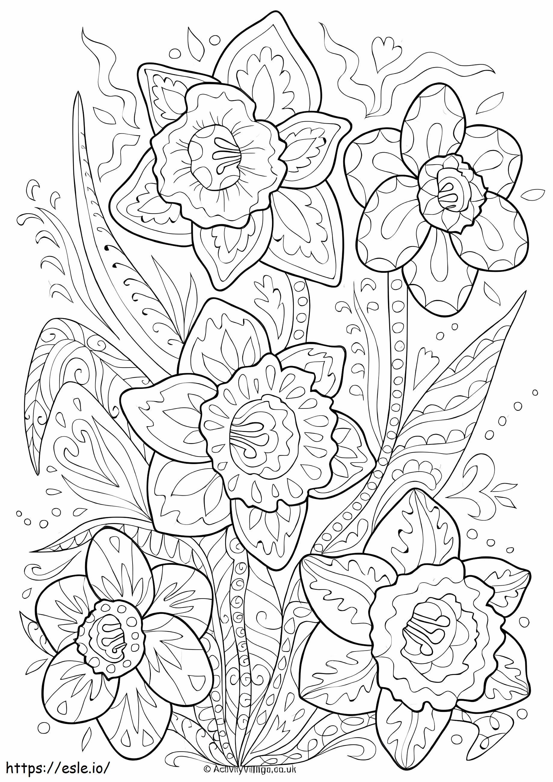 Doodle Narcis de colorat