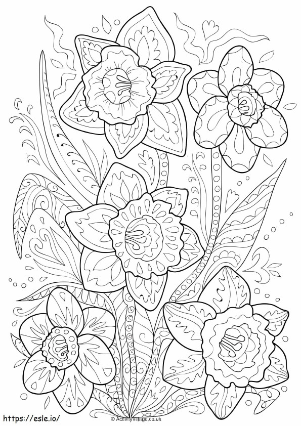 Narcissus Doodle coloring page