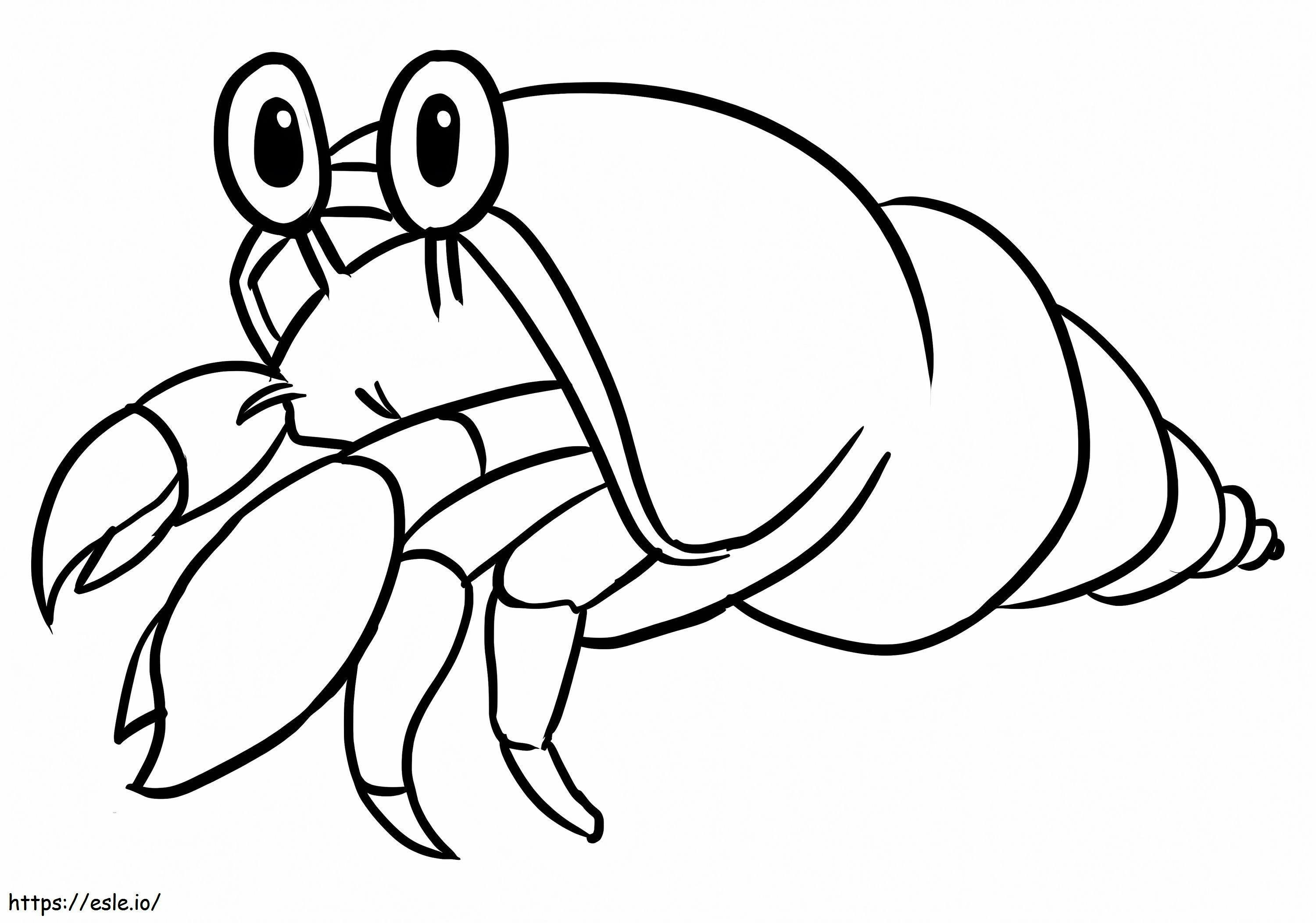 Coloriage Petit crabe ermite mignon à imprimer dessin