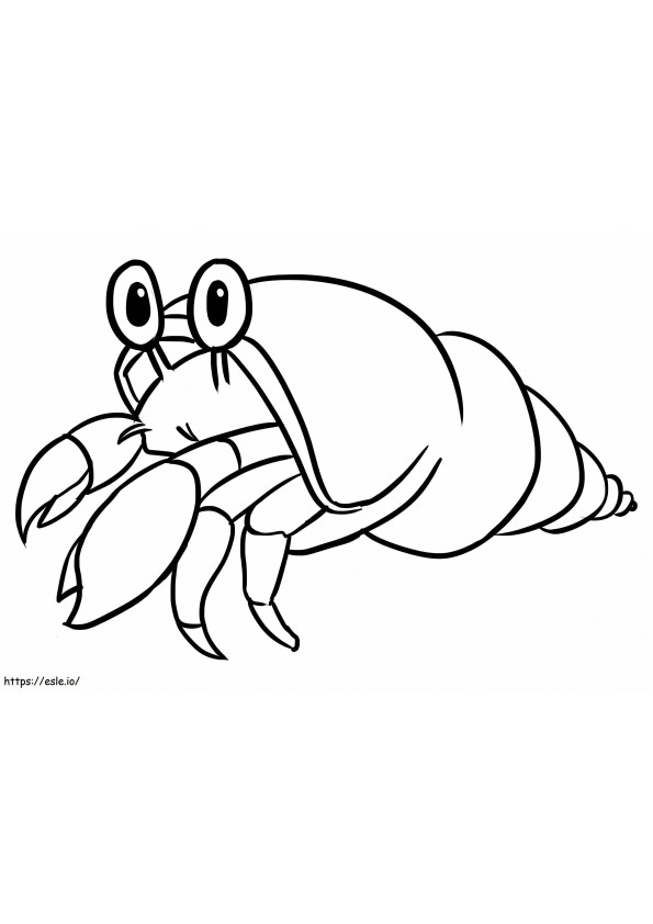 Coloriage Petit crabe ermite mignon à imprimer dessin