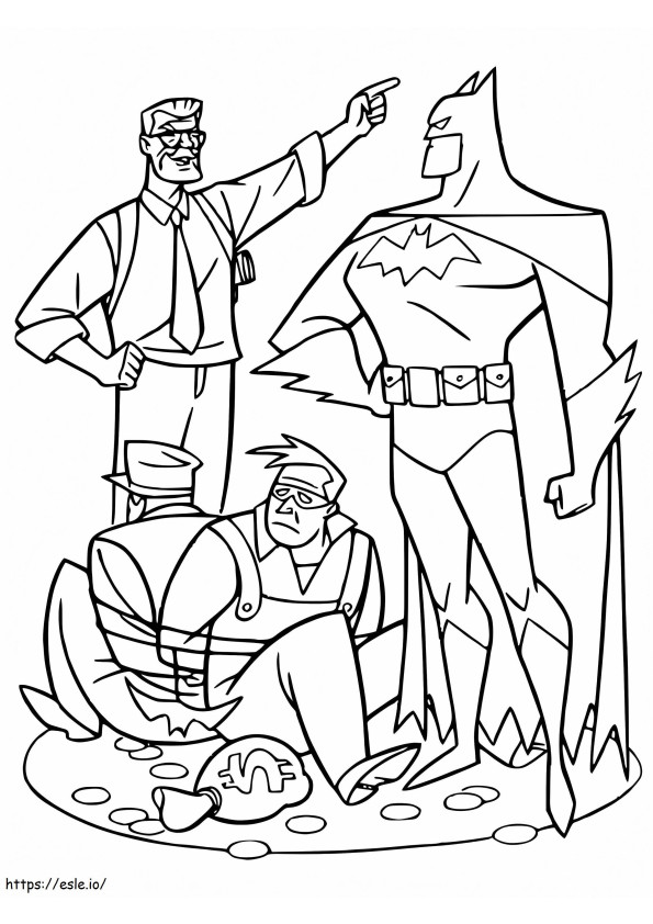 バットマンとジェームズ・ゴードン ぬりえ - 塗り絵