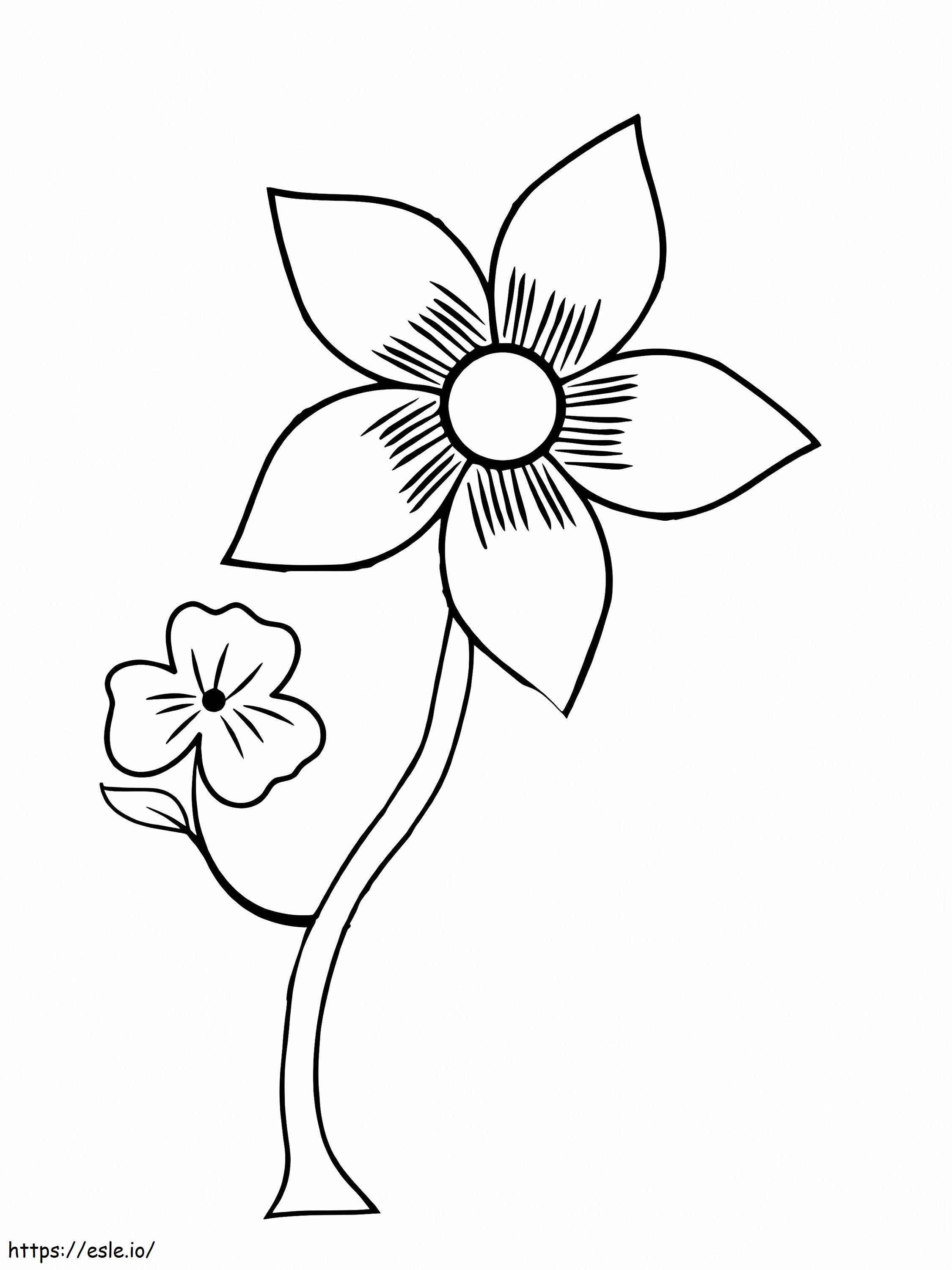 Yksinkertainen kukka värityskuva