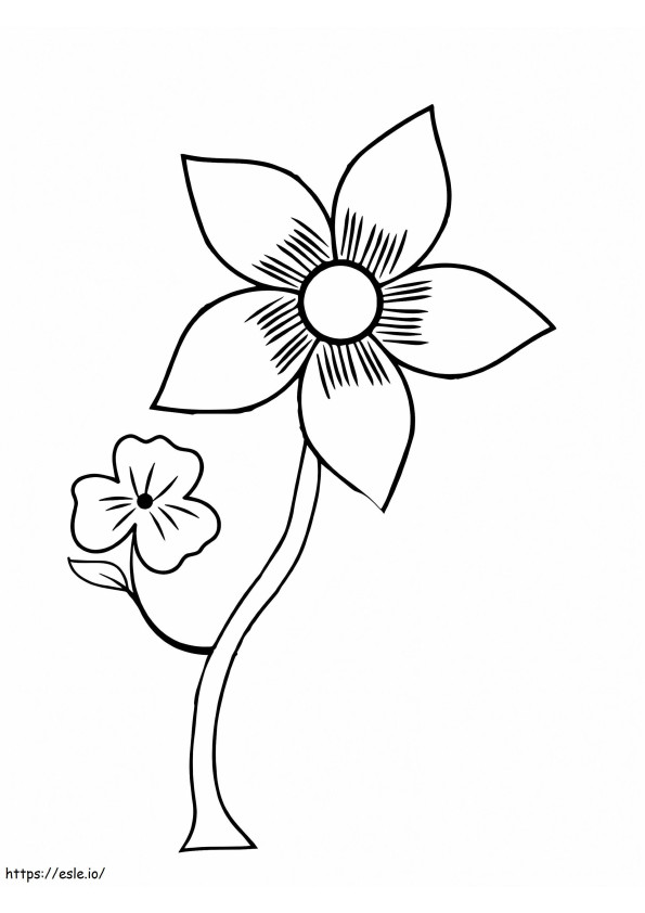 Eenvoudige bloem kleurplaat