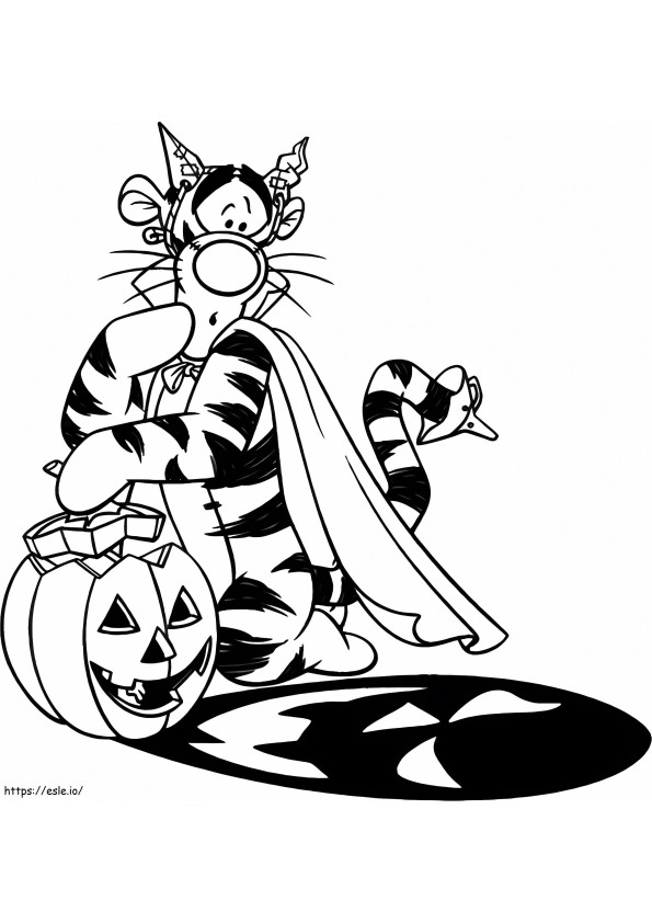Halloween-tijger kleurplaat