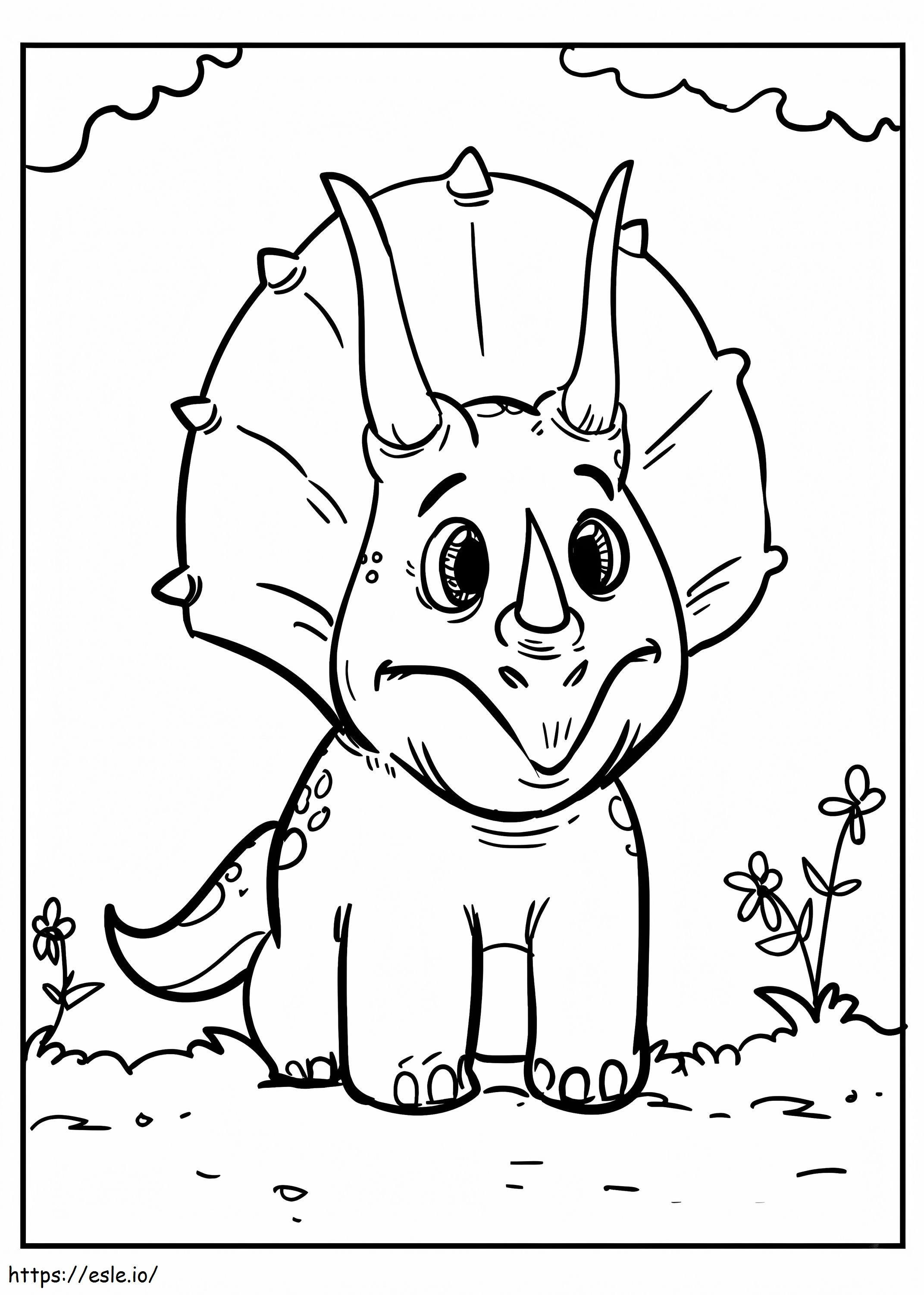 Mały Triceratop Pie kolorowanka