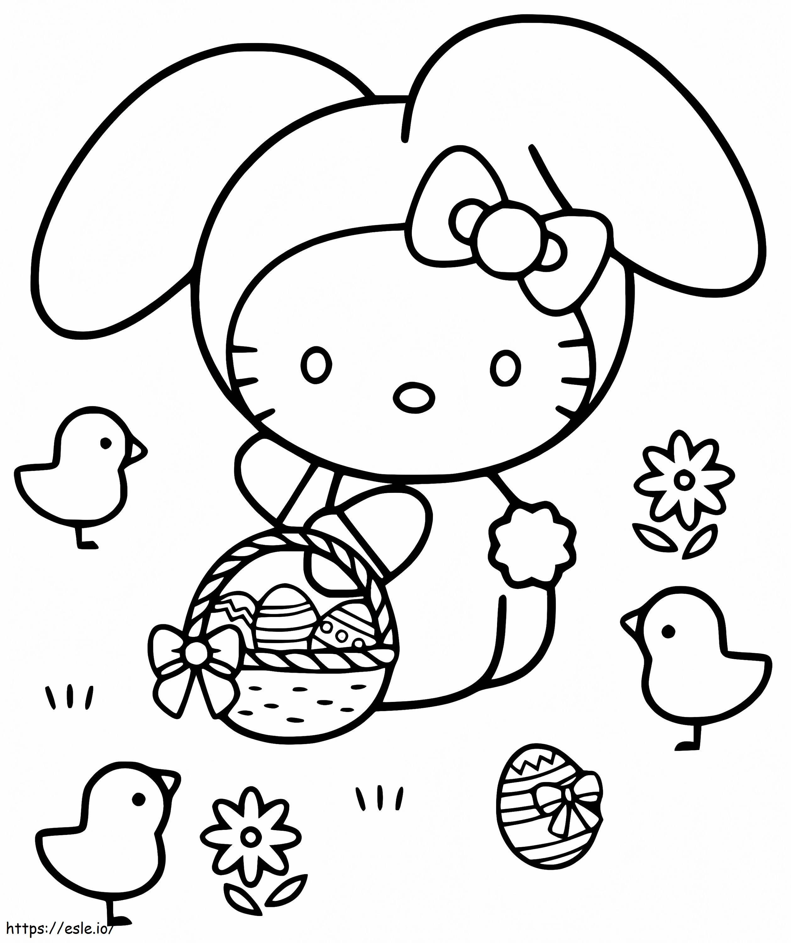 Easter Hello Kitty 1 coloring page