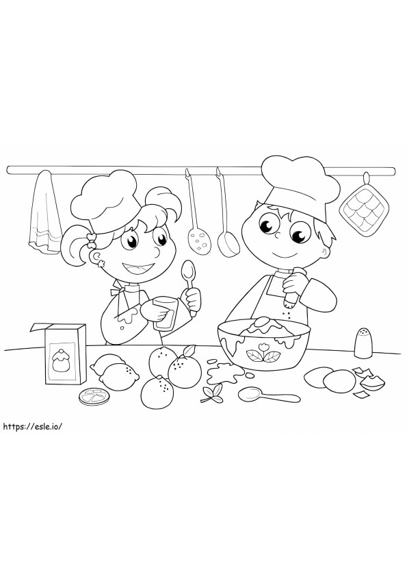 Cook Couple coloring page