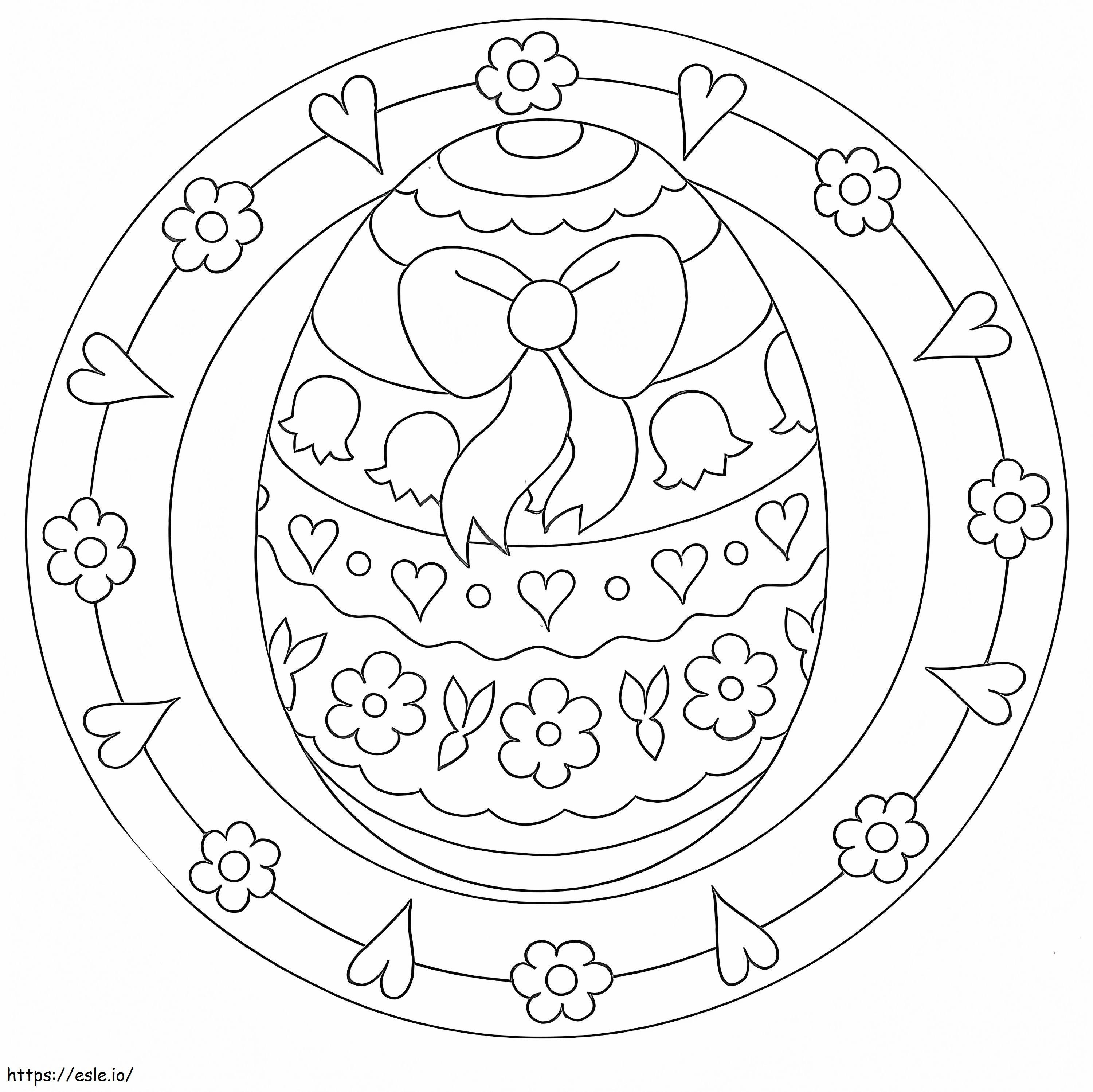 Coloriage Joli Mandala de Pâques à imprimer dessin
