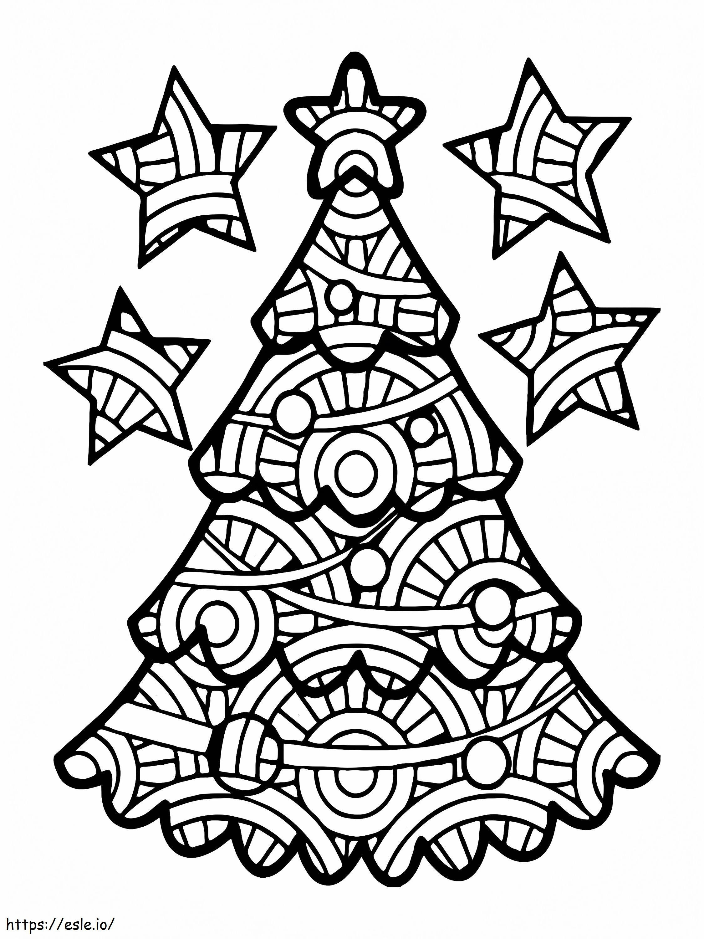 Decorative Christmas Tree coloring page