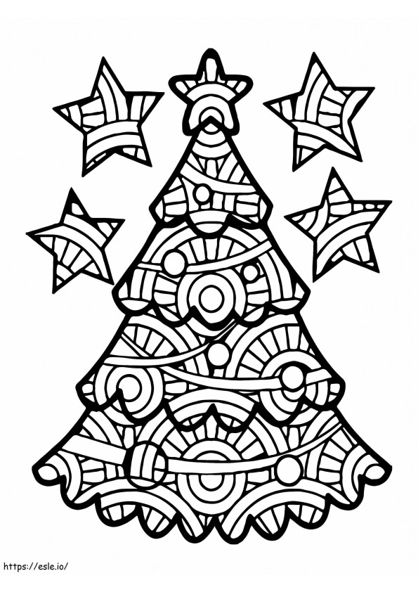 Decorative Christmas Tree coloring page