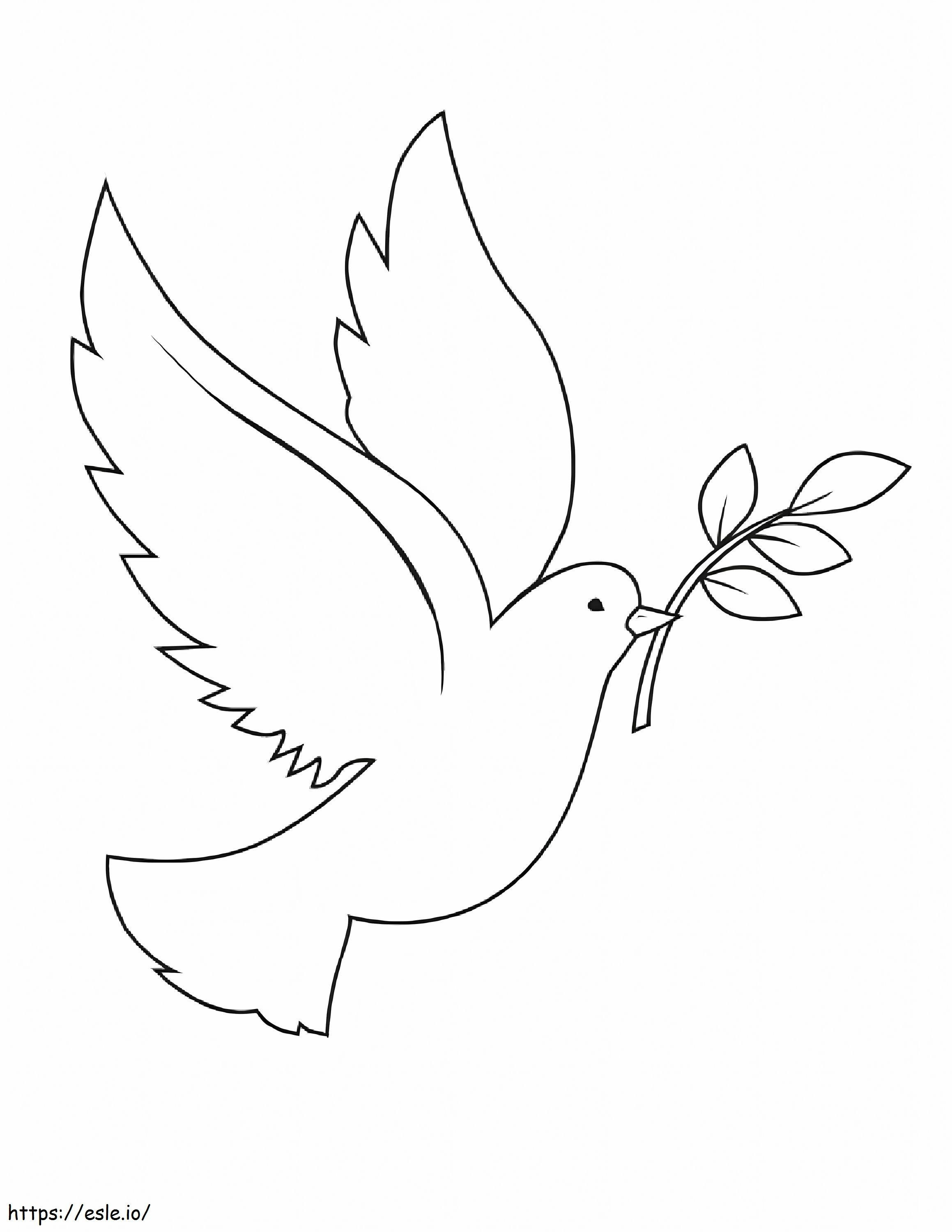 Pigeon With Small Branch On Its Beak coloring page