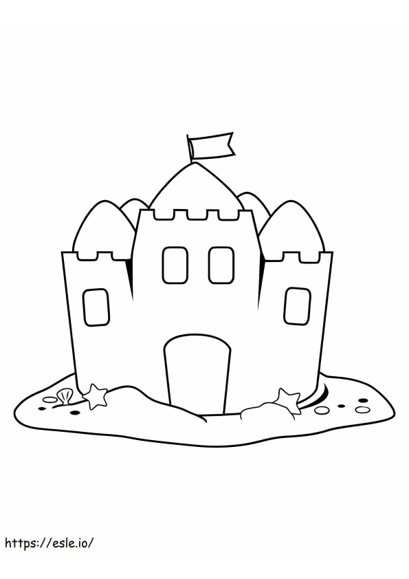 zamek z piasku kolorowanka