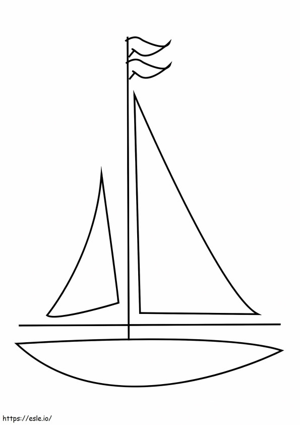 Eenvoudige zeilboot kleurplaat