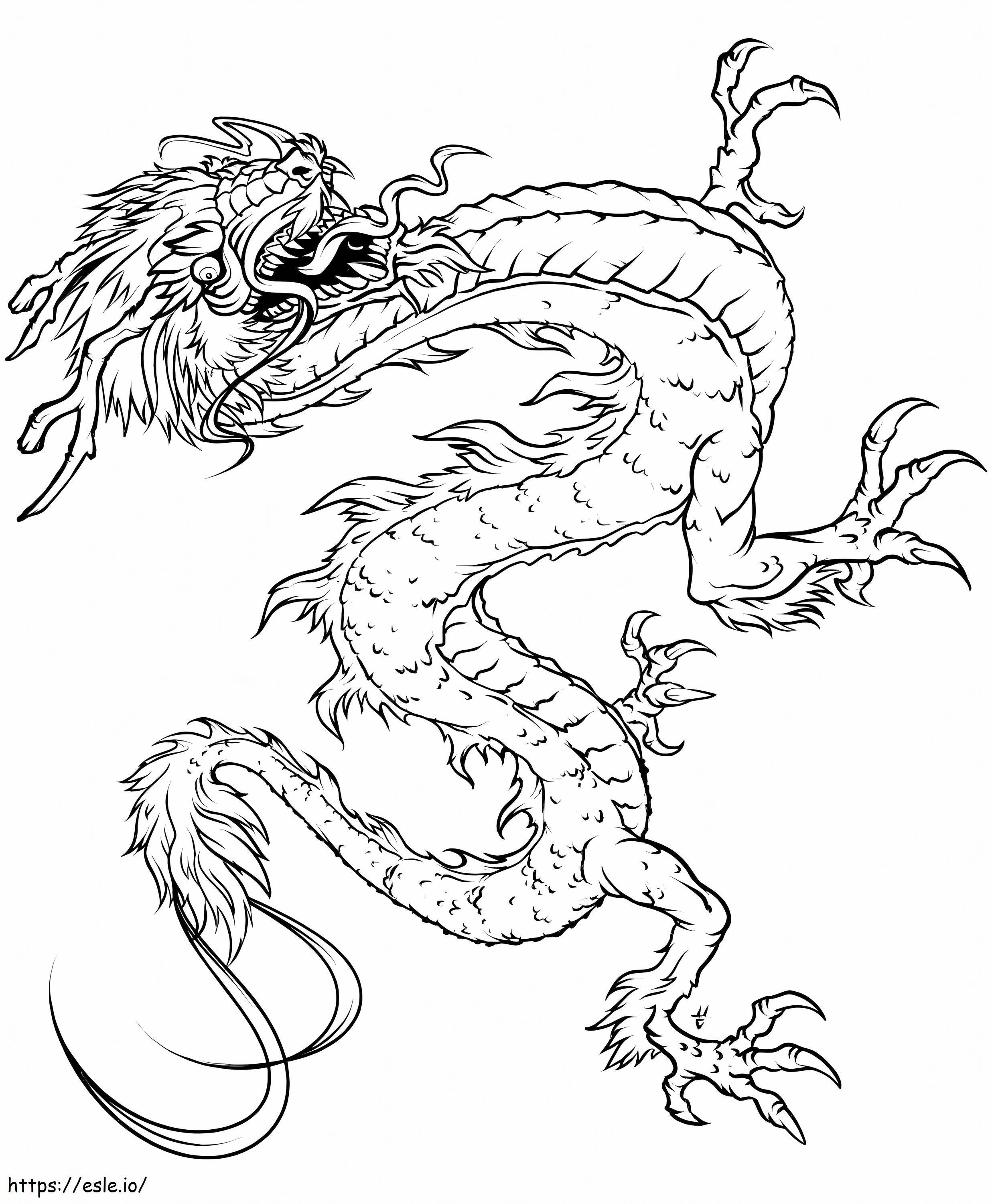 Coloriage 1562557410 Dragon chinois A4 à imprimer dessin