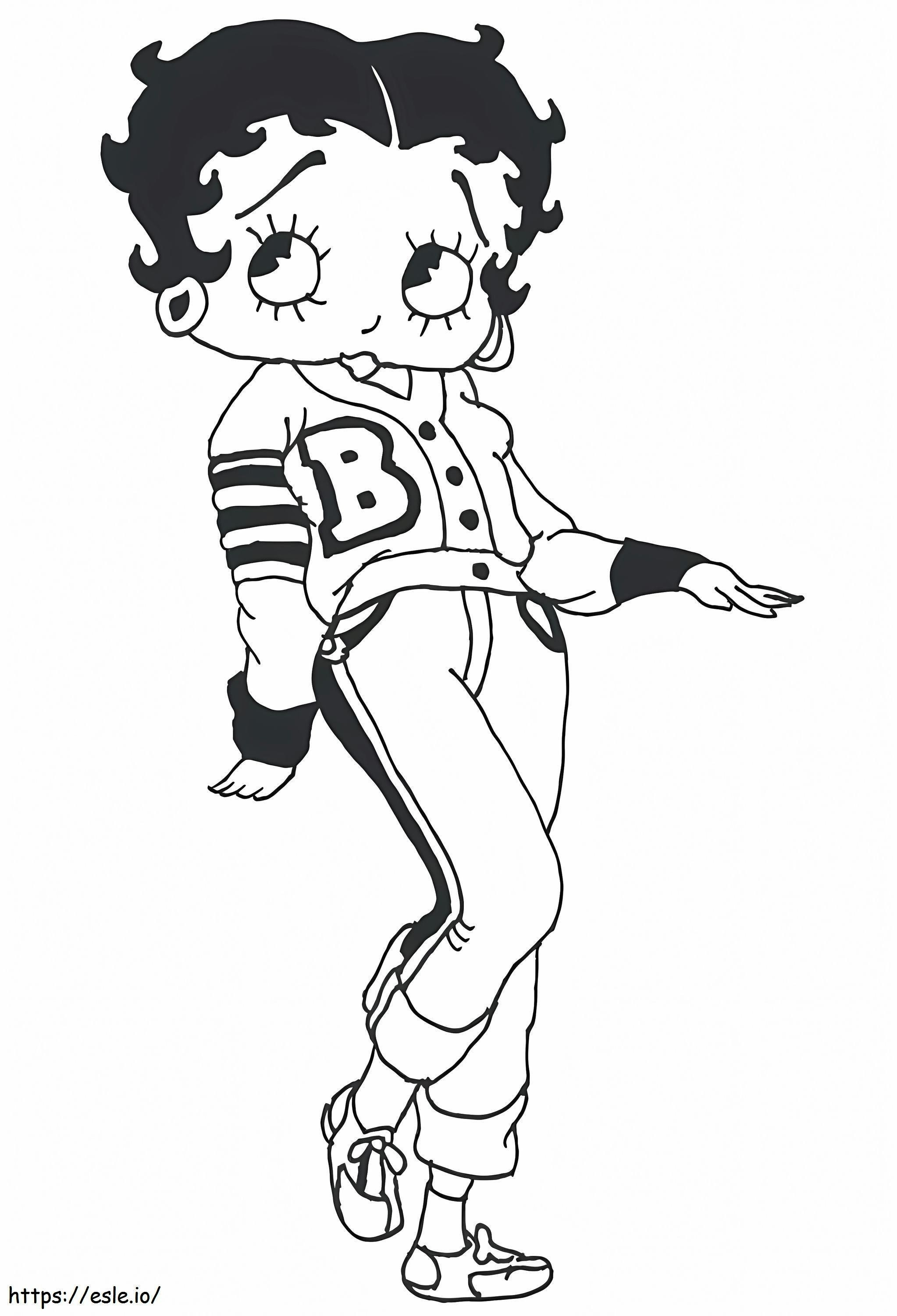 Coloriage Cool Betty Boop à imprimer dessin
